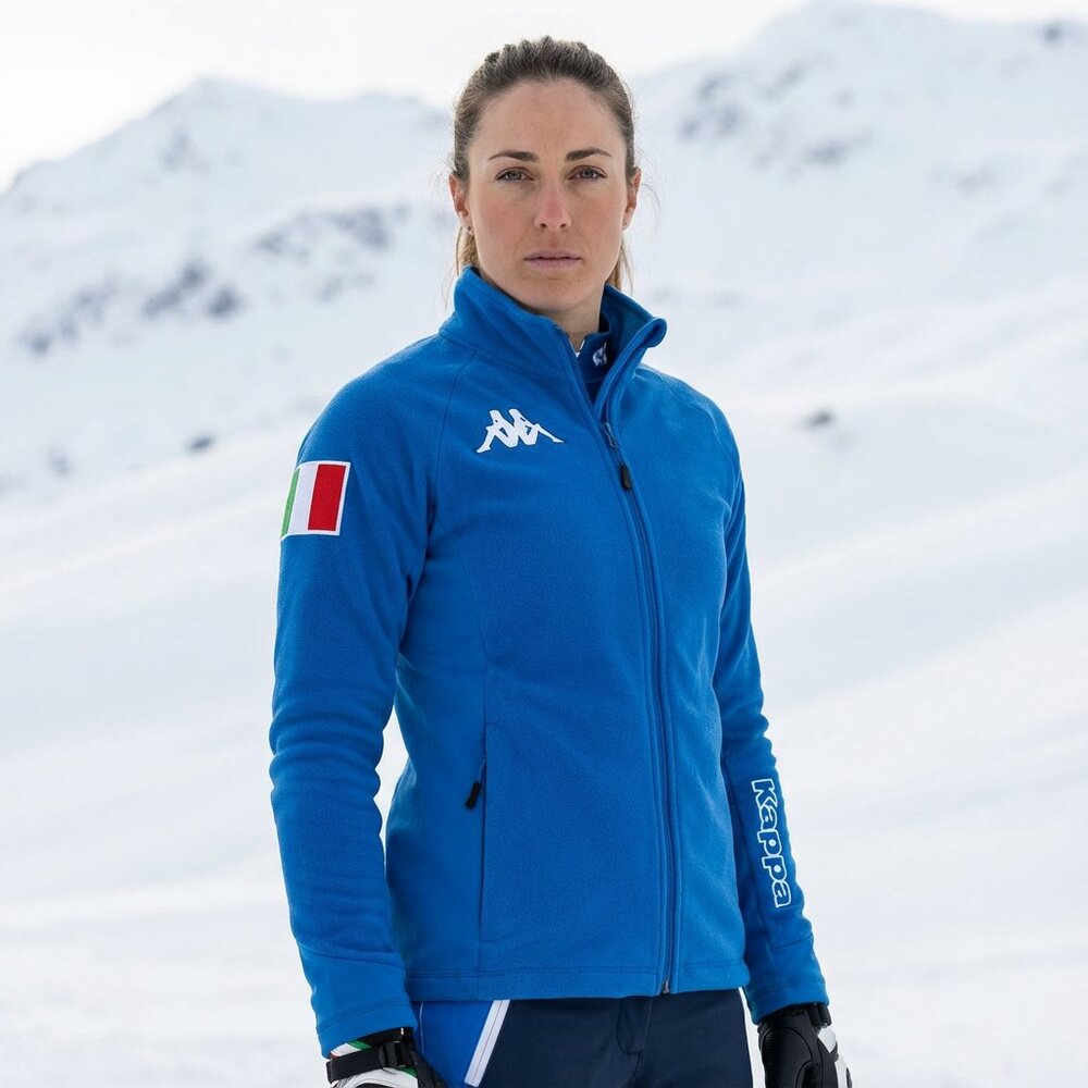 KAPPA Brilliant Navy Women Ski Fleece Jacket – Italian National Team (FISI) Gear